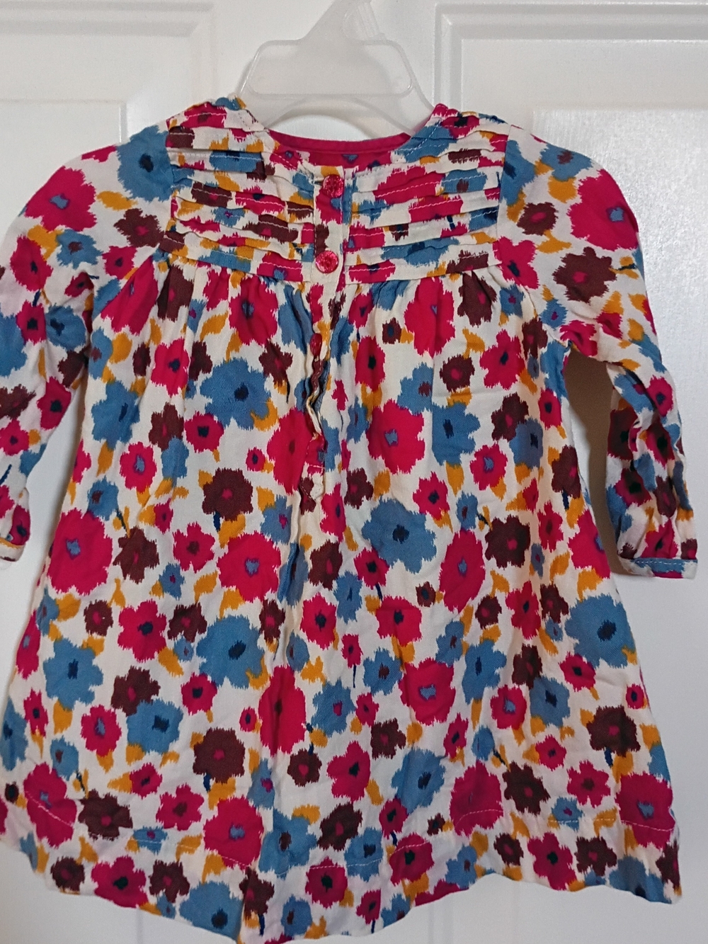 Pink Chicken Floral Dress in Pink, Blue, Yellow, And Maroon